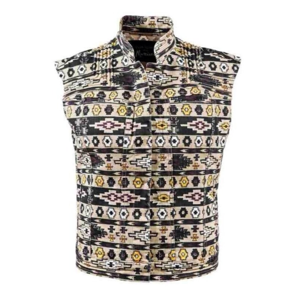 GUESS BY MARCIANO WOMENS ELIN KLING KARIN TRIBAL VEST SIZE L